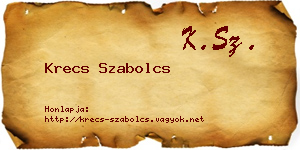 Krecs Szabolcs névjegykártya
