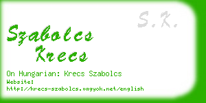 szabolcs krecs business card